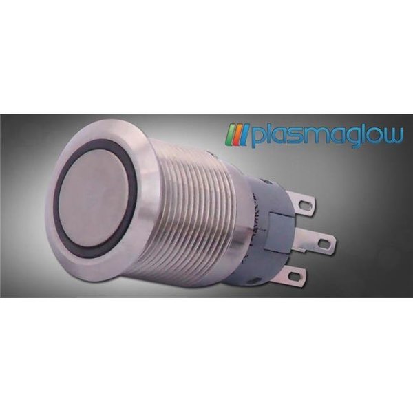 Plasmaglow PlasmaGlow 11025 Activator Momentary Steel LED Switch - WHITE 11025